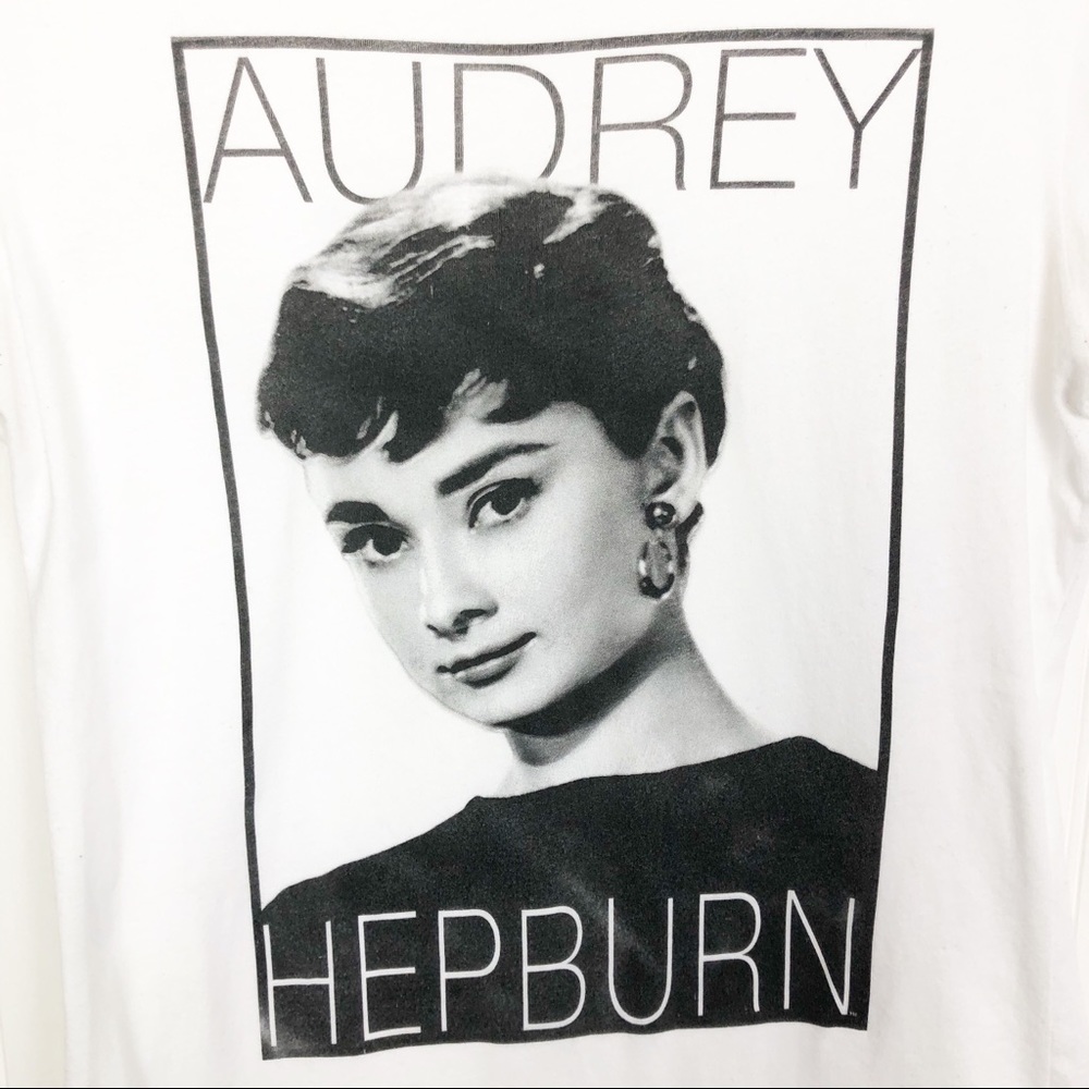 Audrey Hepburn Graphic White Tee Sz L - Picture 3 of 4